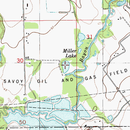 Topographic Map of Miller Lake, LA