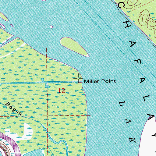 Topographic Map of Miller Point, LA