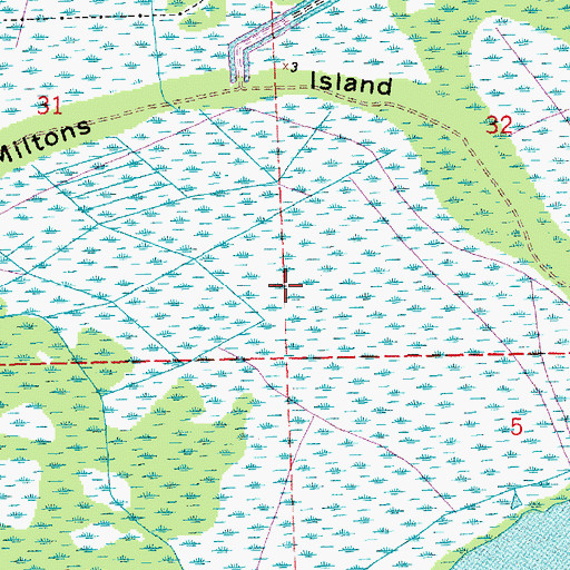 Topographic Map of Miltons Island, LA