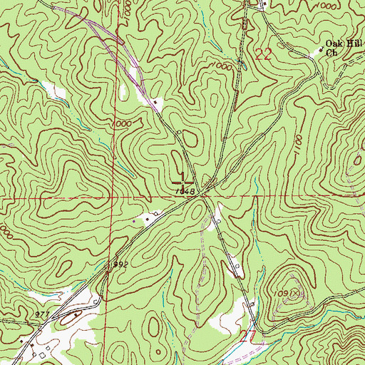 Topographic Map of Union Hill School (historical), AL