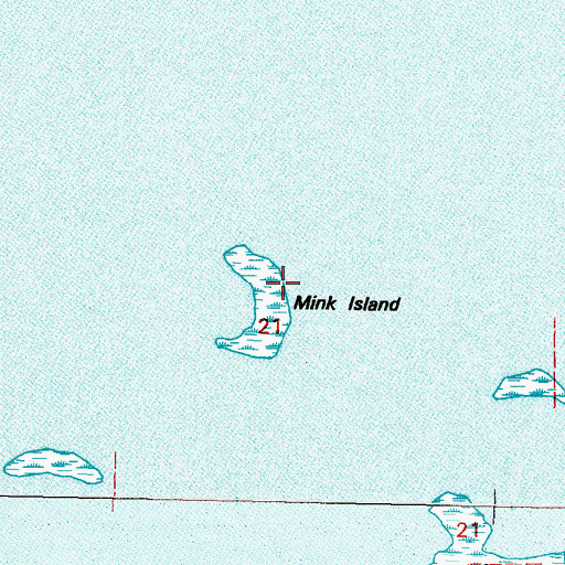 Topographic Map of Mink Island, LA