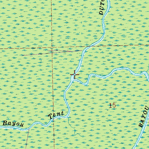 Topographic Map of Mississippi Bayou, LA