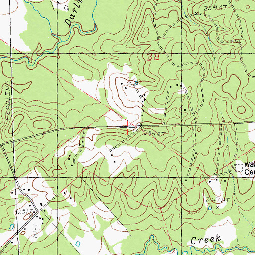 Topographic Map of Mitchell Church, LA