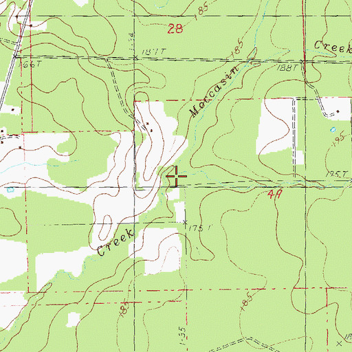 Topographic Map of Moccasin Creek, LA