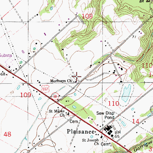 Topographic Map of Morhorm Church, LA