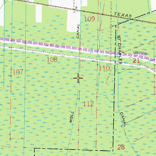 Topographic Map of Moll Canal, LA