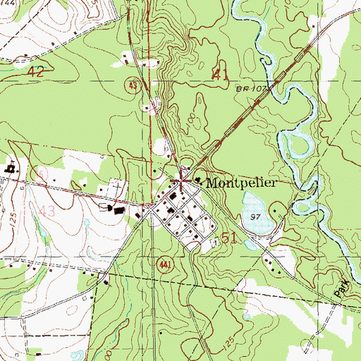 Topographic Map of Montpelier, LA