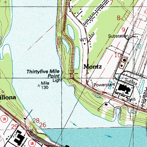 Topographic Map of Montz, LA