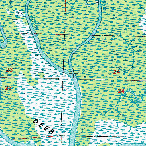 Topographic Map of Morgan Bayou, LA