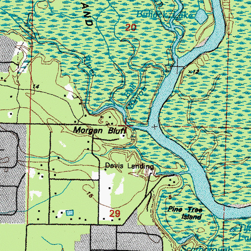 Topographic Map of Morgan Bluff, LA