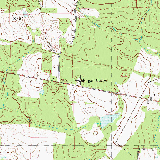 Topographic Map of Morgan Chapel, LA