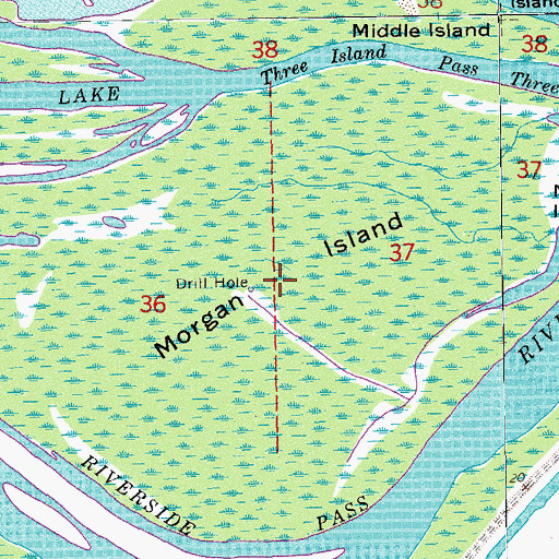 Topographic Map of Morgan Island, LA