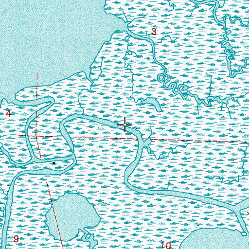 Topographic Map of Mosquito Inlet, LA