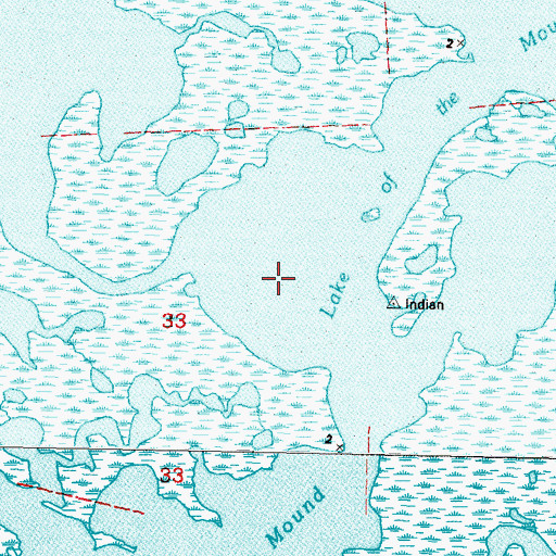 Topographic Map of Lake of the Mound, LA
