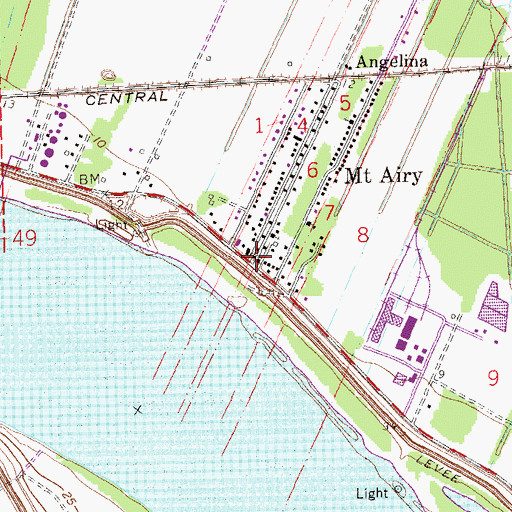 Topographic Map of Mount Airy, LA