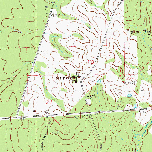 Topographic Map of Mount Everett Church, LA