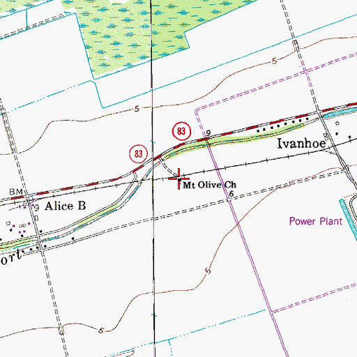 Topographic Map of Mount Olive Church, LA
