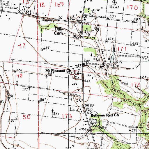 Topographic Map of Mount Pleasant Church, LA