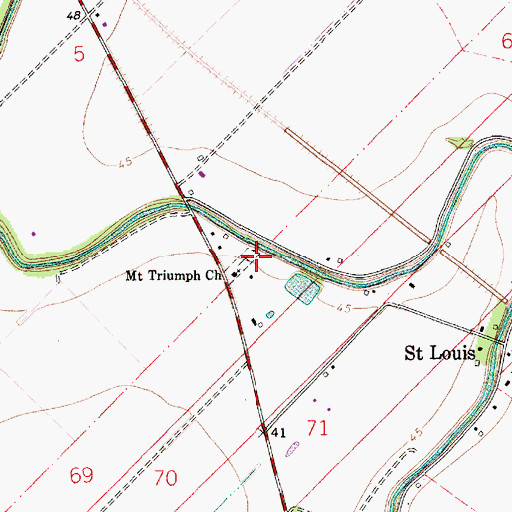 Topographic Map of Mount Triumph Church, LA