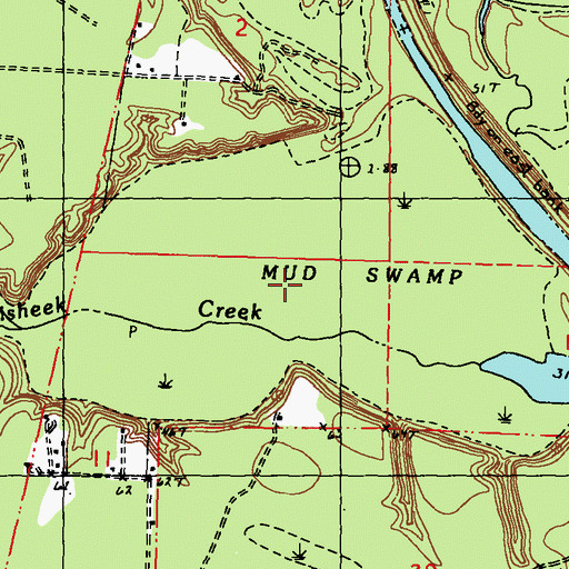 Topographic Map of Mud Swamp, LA