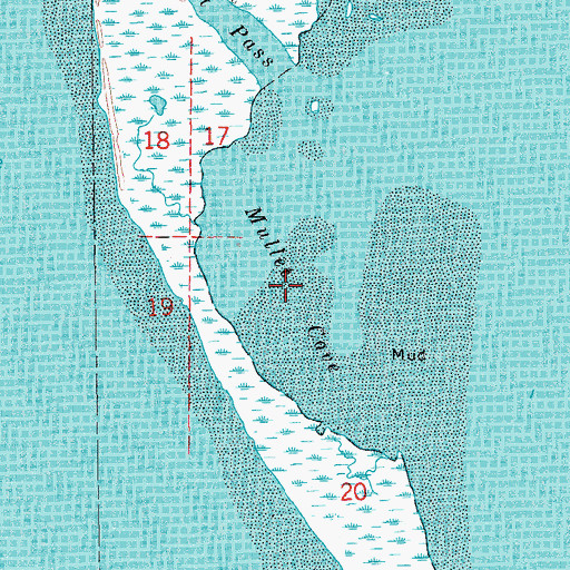 Topographic Map of Mullet Cove, LA