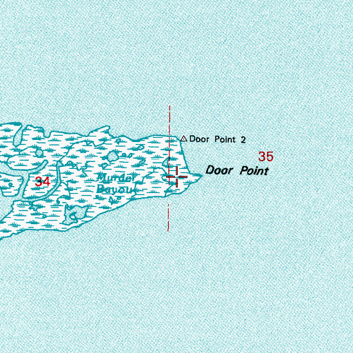 Topographic Map of Murder Bayou, LA