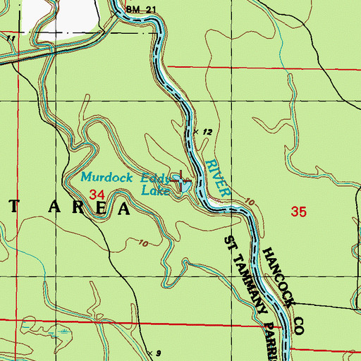 Topographic Map of Murdock Eddy Lake, LA