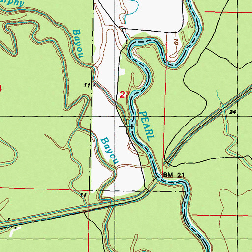 Topographic Map of Murphy Bayou, LA