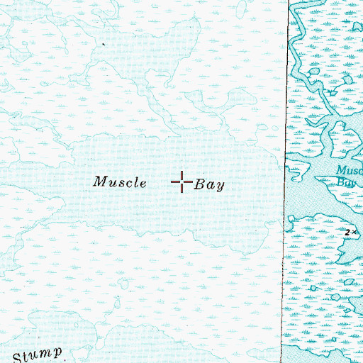 Topographic Map of Muscle Bay, LA