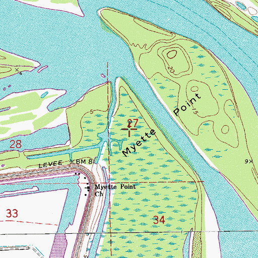 Topographic Map of Millet Point, LA