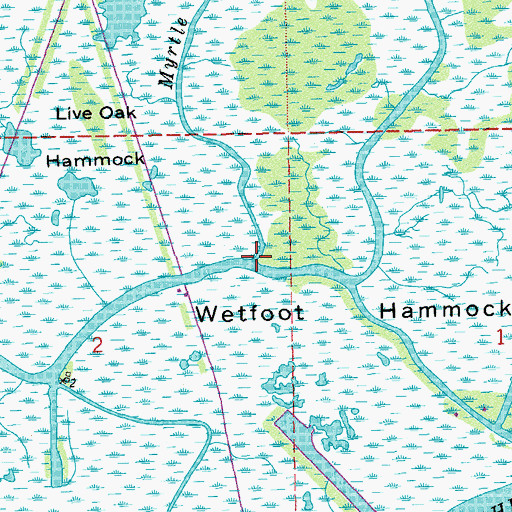 Topographic Map of Myrtle Bayou, LA