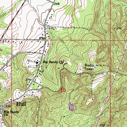 Topographic Map of Big Sandy School (historical), AL