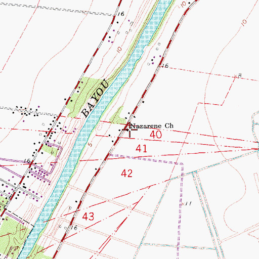Topographic Map of Nazarene Church, LA