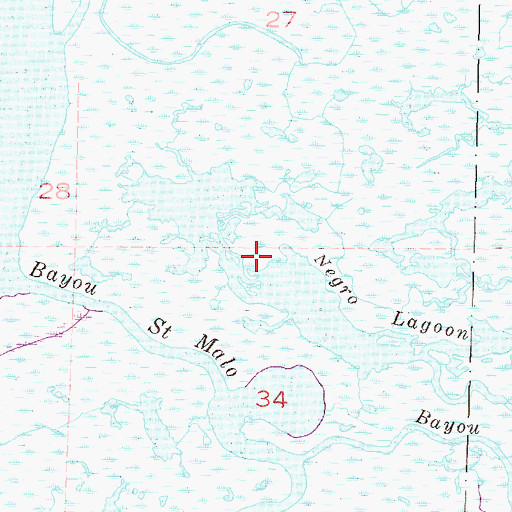Topographic Map of Negro Lagoon, LA