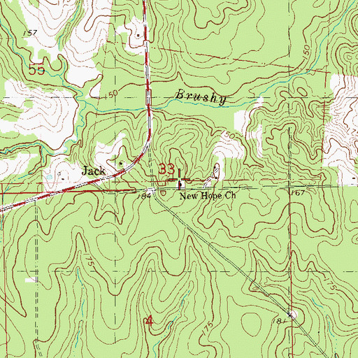 Topographic Map of New Hope Church, LA