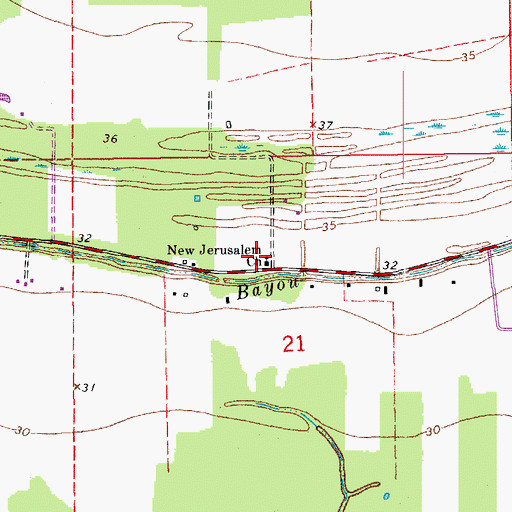 Topographic Map of New Jerusalem Church, LA