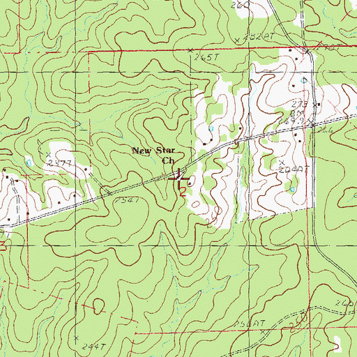 Topographic Map of New Star Church, LA