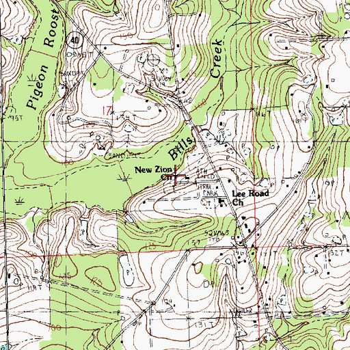 Topographic Map of New Zion Baptist Church, LA