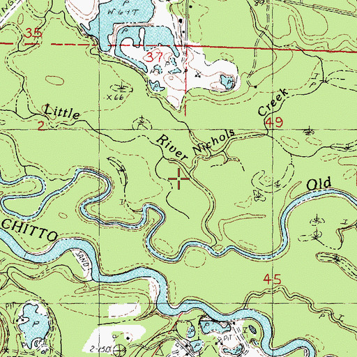 Topographic Map of Nichols Creek, LA