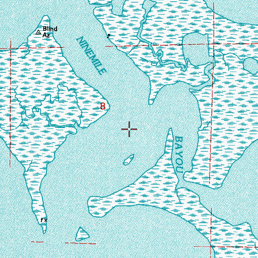 Topographic Map of Ninemile Bayou, LA