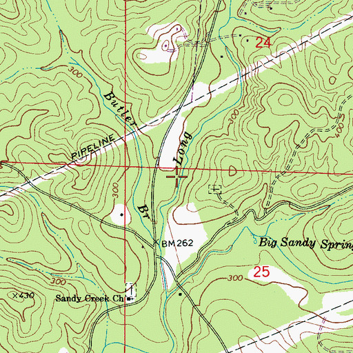 Topographic Map of Clemments Mill (historical), AL