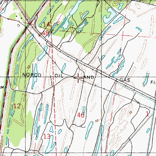 Topographic Map of Norco Oil and Gas Field, LA