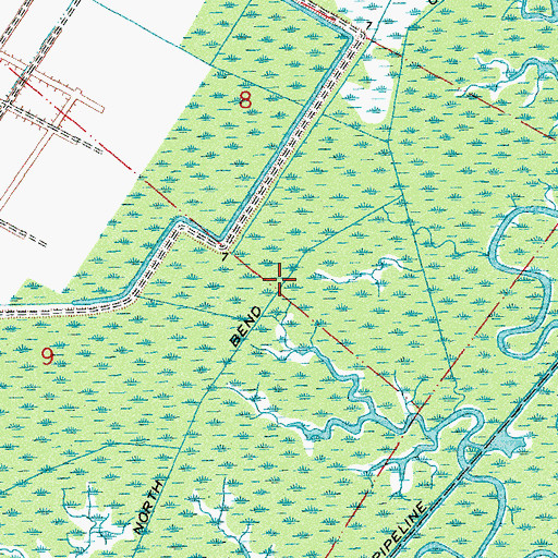 Topographic Map of North Bend Canal, LA