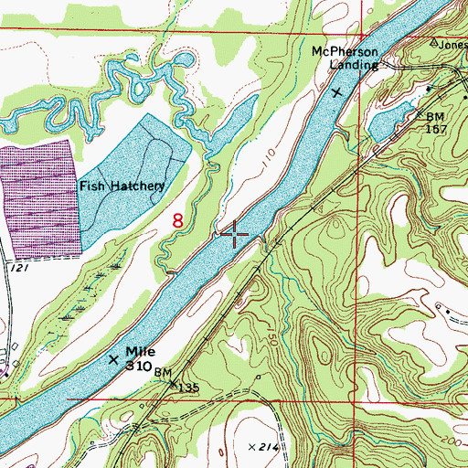 Topographic Map of Cunningham Bar, AL