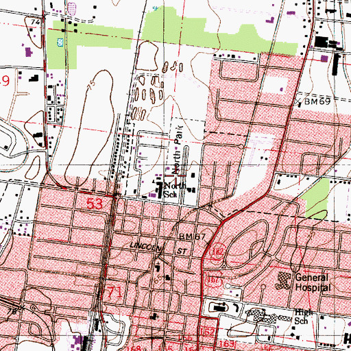 Topographic Map of North Park, LA