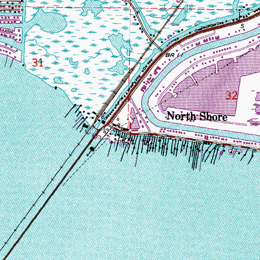 Topographic Map of North Shore, LA