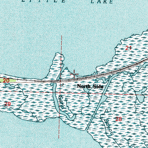 Topographic Map of North Side, LA