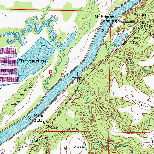 Topographic Map of Cunningham Creek, AL