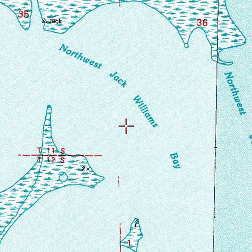 Topographic Map of Northwest Jack Williams Bay, LA