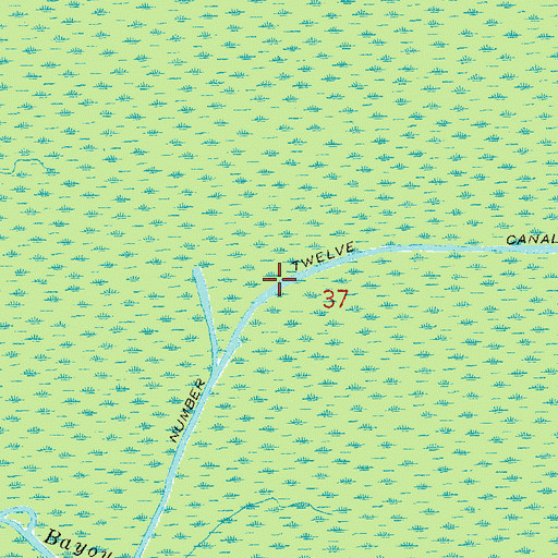 Topographic Map of Number Twelve Canal, LA